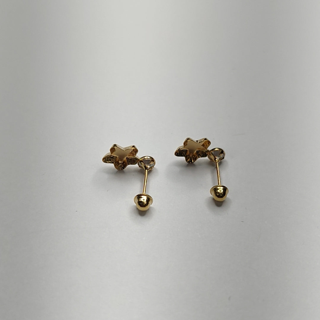 BROQUELES BROQUEL FIG ESTRELLA C CIRCONIA 14K 0.2603 GR (NUEVO)