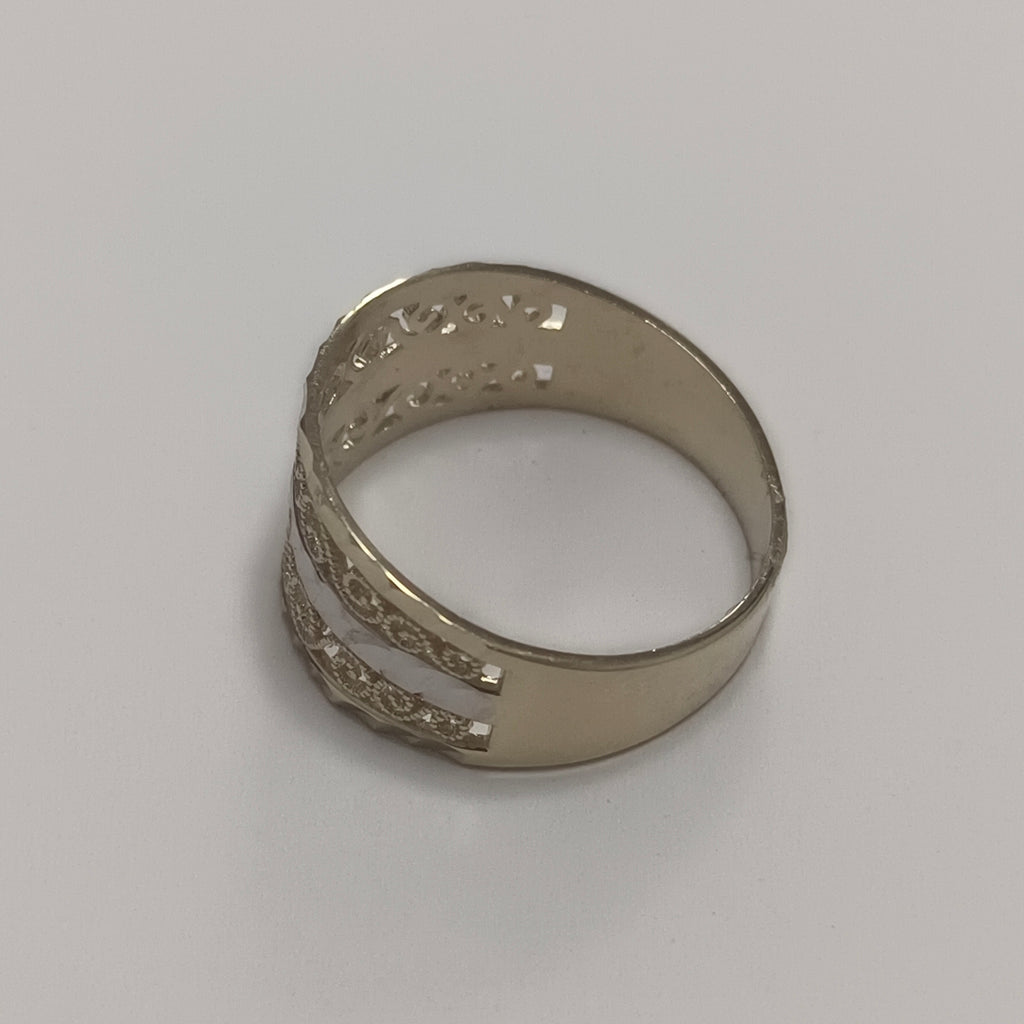 ANILLOS TIPO FILIGRANA COMBINADO 14K TALLA 8 2.9 GR (NUEVO)