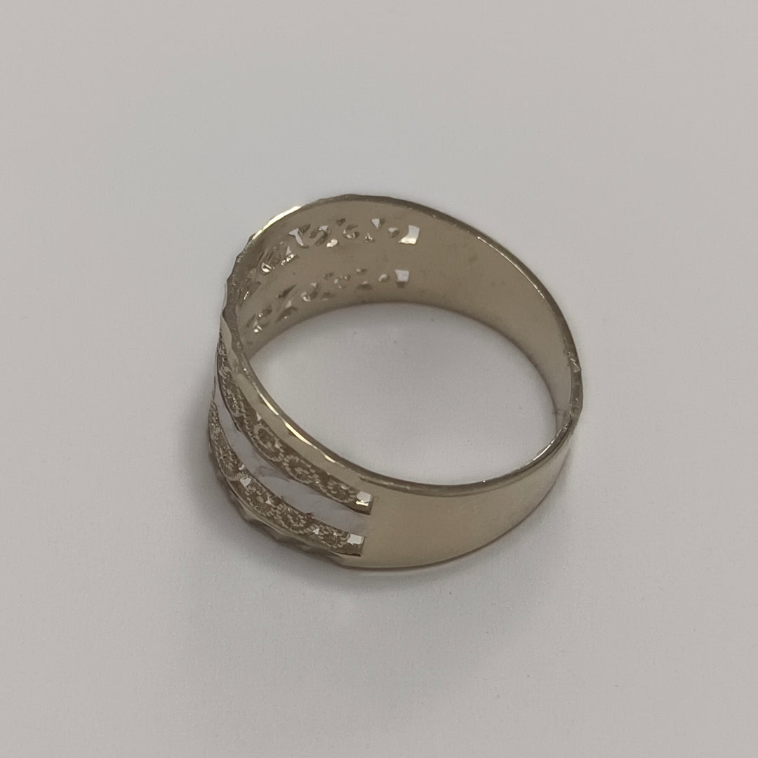 ANILLOS TIPO FILIGRANA COMBINADO 14K TALLA 8 2.9 GR (NUEVO)