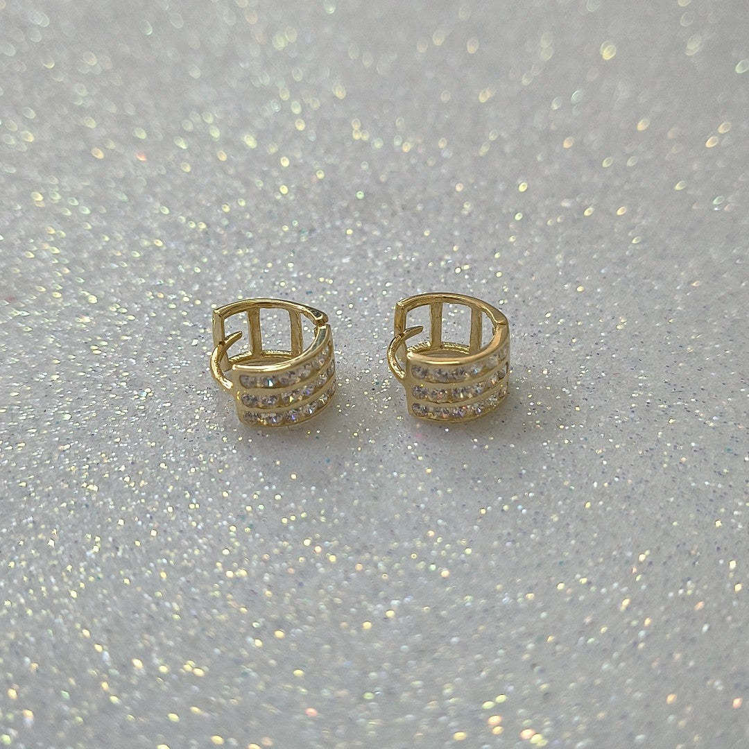 ARETES HUGGIES C CIRCONIA 14K 2.2 GR (NUEVO)