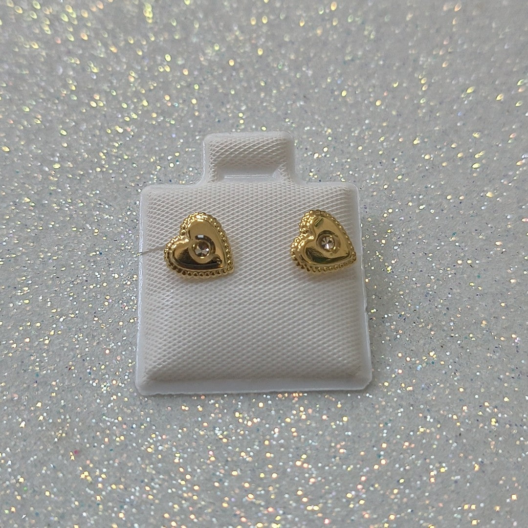 BROQUELES BROQUEL FIG CORAZON C CIRCONIA 14K 0.2614 GR (NUEVO)
