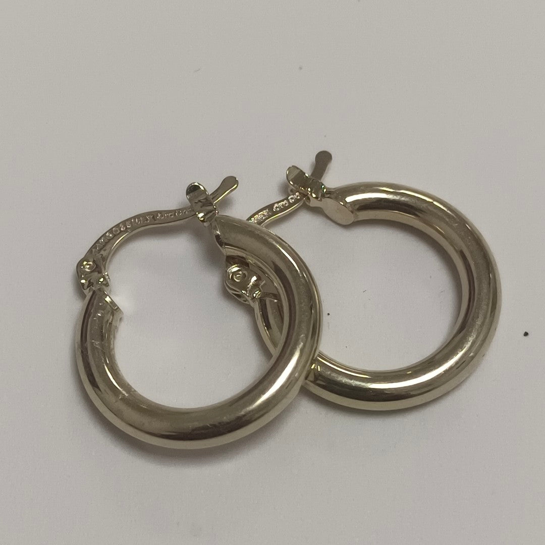 ARETES TEJIDO ARRACADAS LISAS 14K 1.6 GR (NUEVO)