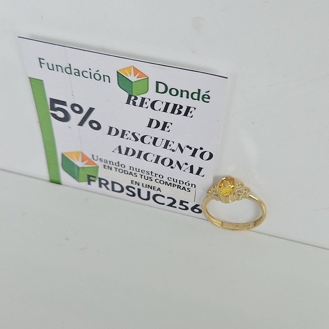 ANILLOS CIRCONIAS Y PIEDRA DE COLOR 14K TALLA 7 1.9 GR (NUEVO)
