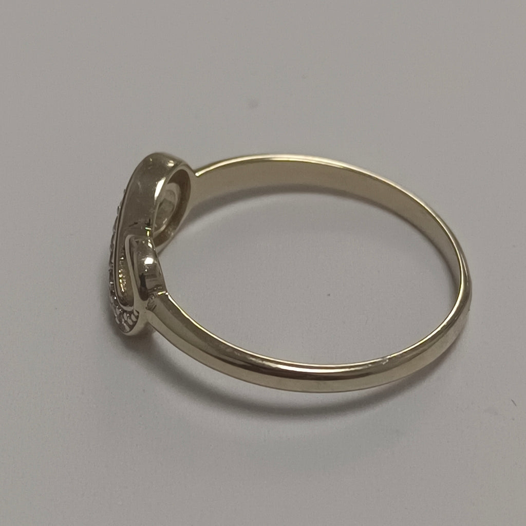 ANILLO ANILLITO FIG INFINITO C CIRCONIAS 14K 9 TALLA 2 GR (NUEVO)