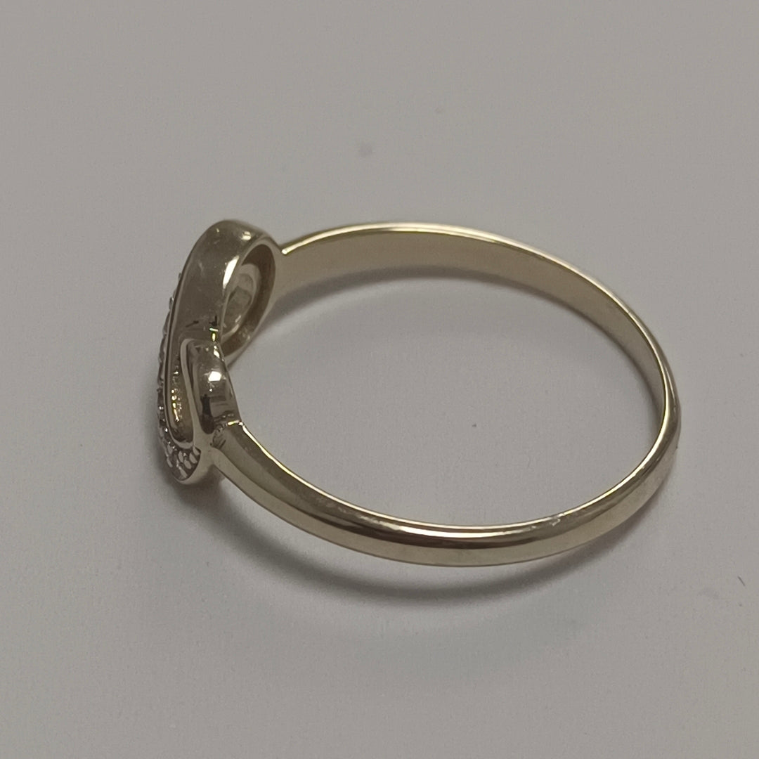 ANILLO ANILLITO FIG INFINITO C CIRCONIAS 14K 9 TALLA 2 GR (NUEVO)