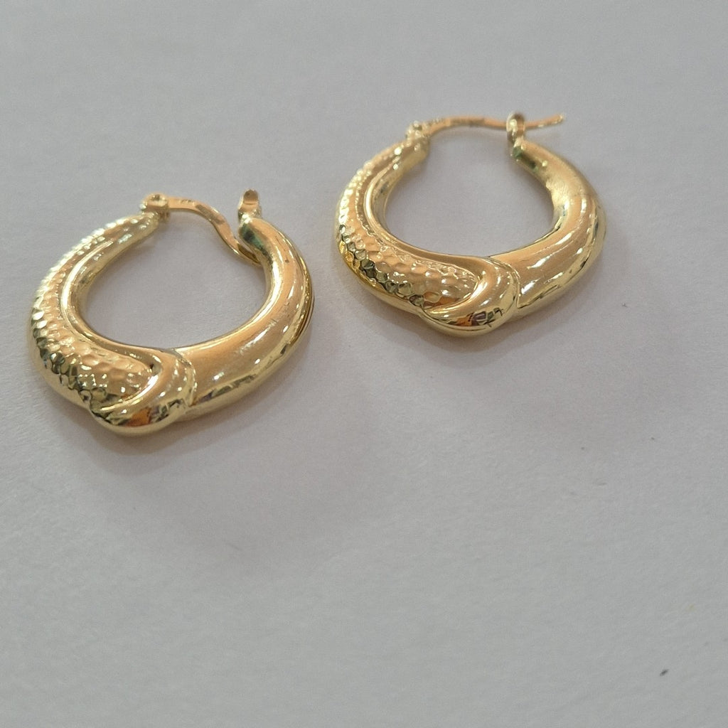 ARETES ARRACADAS ENTRELAZADAS 14K 2.5 GR (NUEVO)