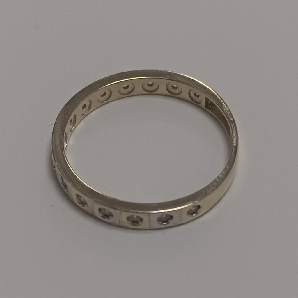 ANILLO ANILLITO C CIRCONIAS COMBINADO 14K 7 TALLA 2 GR (NUEVO)