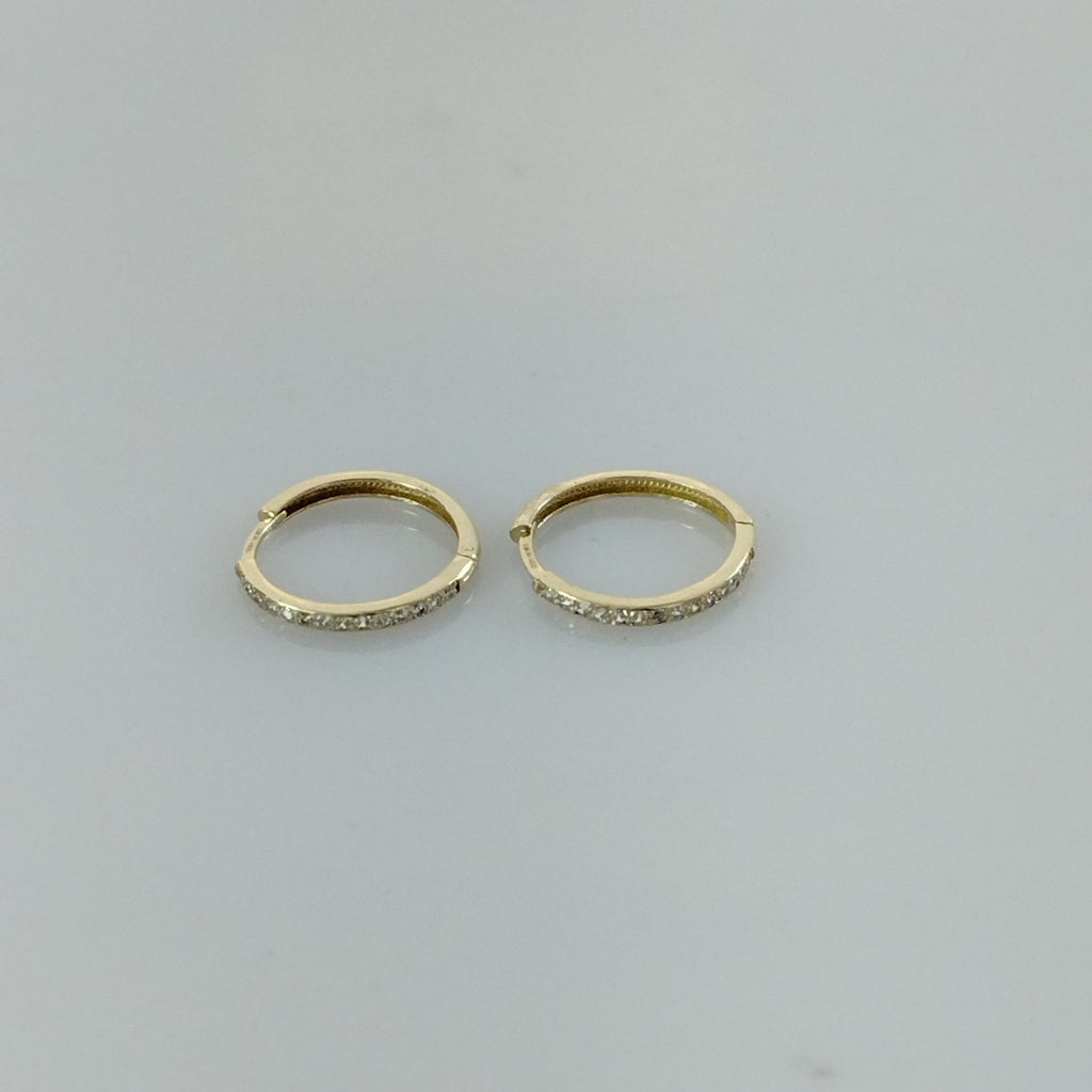 ARETES ARRACADAS C CIRCONIAS 14K 2 GR (NUEVO)