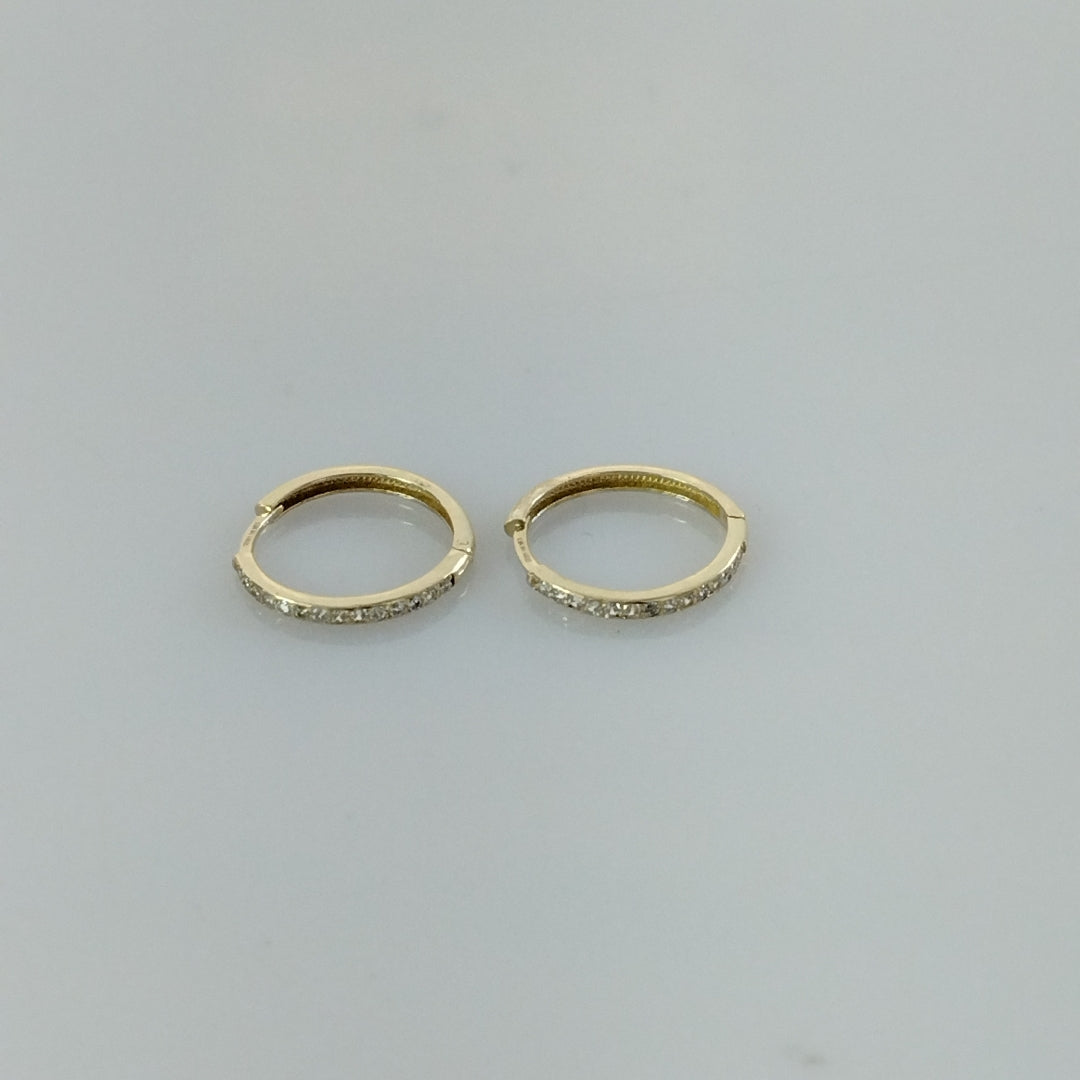 ARETES ARRACADAS C CIRCONIAS 14K 2 GR (NUEVO)