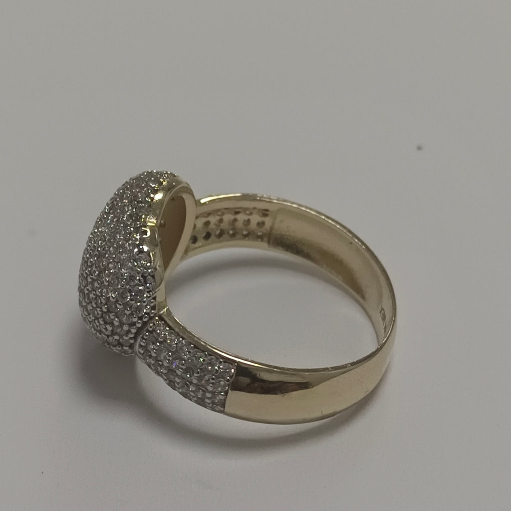 ANILLO ANILLITO CORAZON C CIRCONIAS 14K 8 TALLA 5.3 GR (NUEVO)