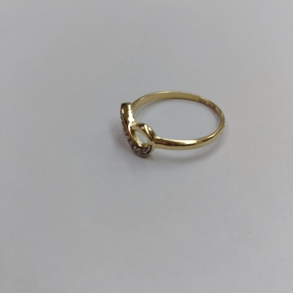 ANILLO ANILLITO FIG INFINITO C CIRCONIAS 14K 8 TALLA 1.8 GR (NUEVO)