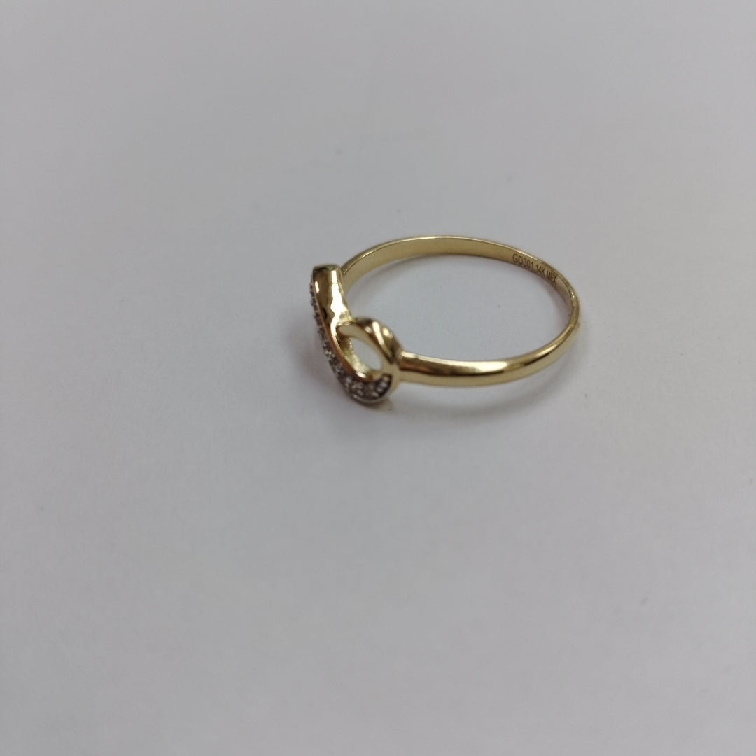 ANILLO ANILLITO FIG INFINITO C CIRCONIAS 14K 8 TALLA 1.8 GR (NUEVO)