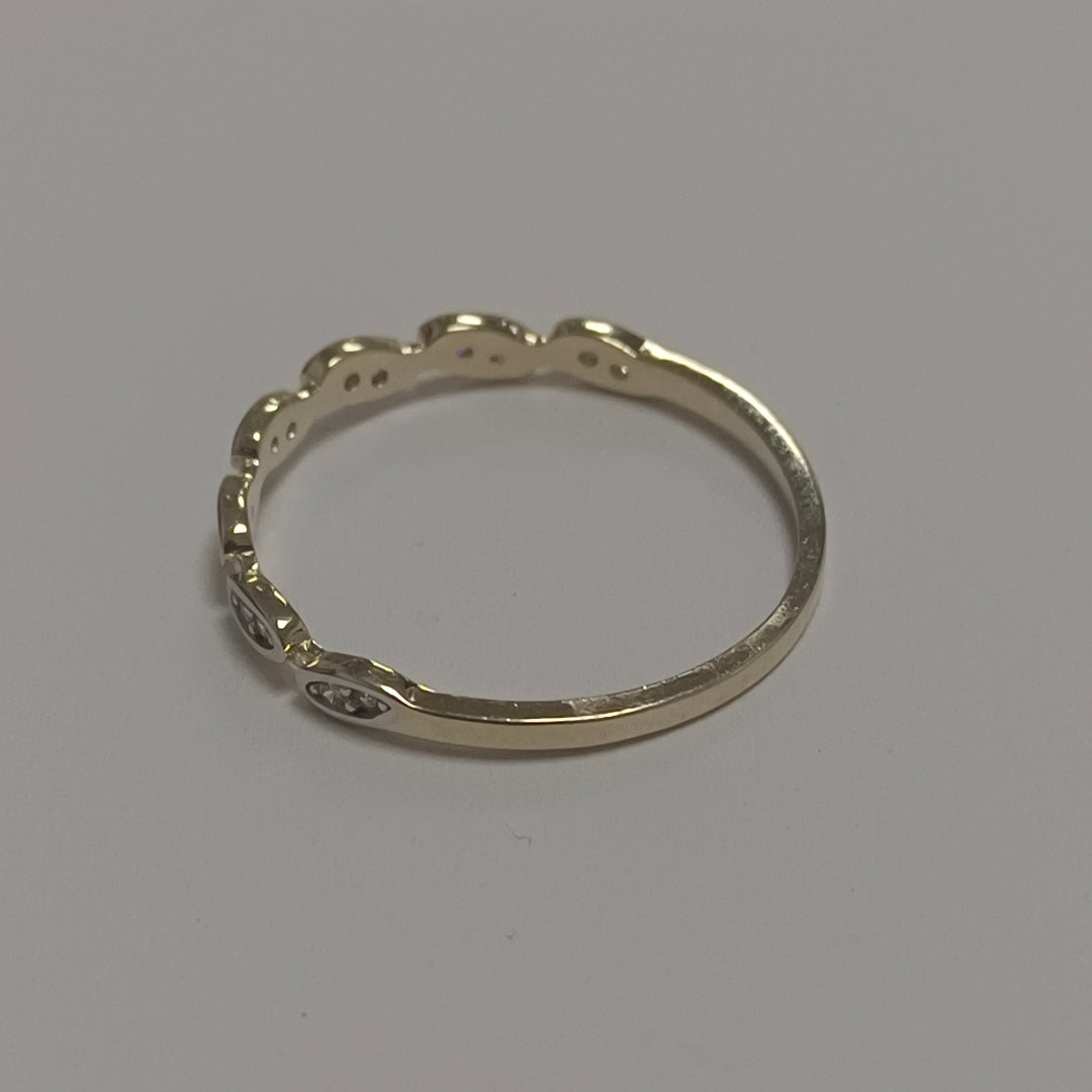 ANILLO ANILLITO FIG C CIRCONIAS 14K 8 TALLA 1.2 GR (NUEVO)