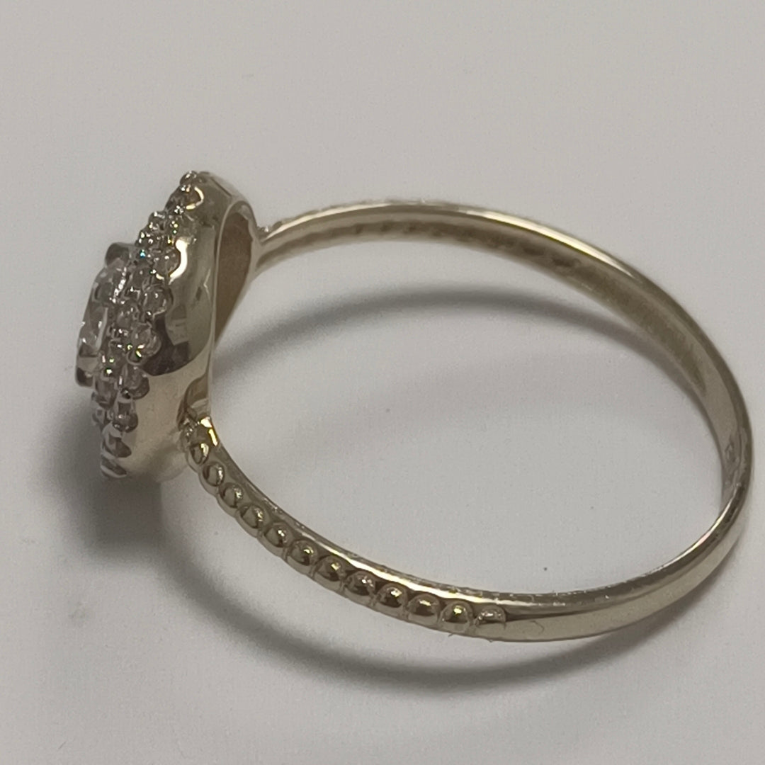 ANILLO ANILLITO C CIRCONIAS 14K 8 TALLA 2 GR (NUEVO)