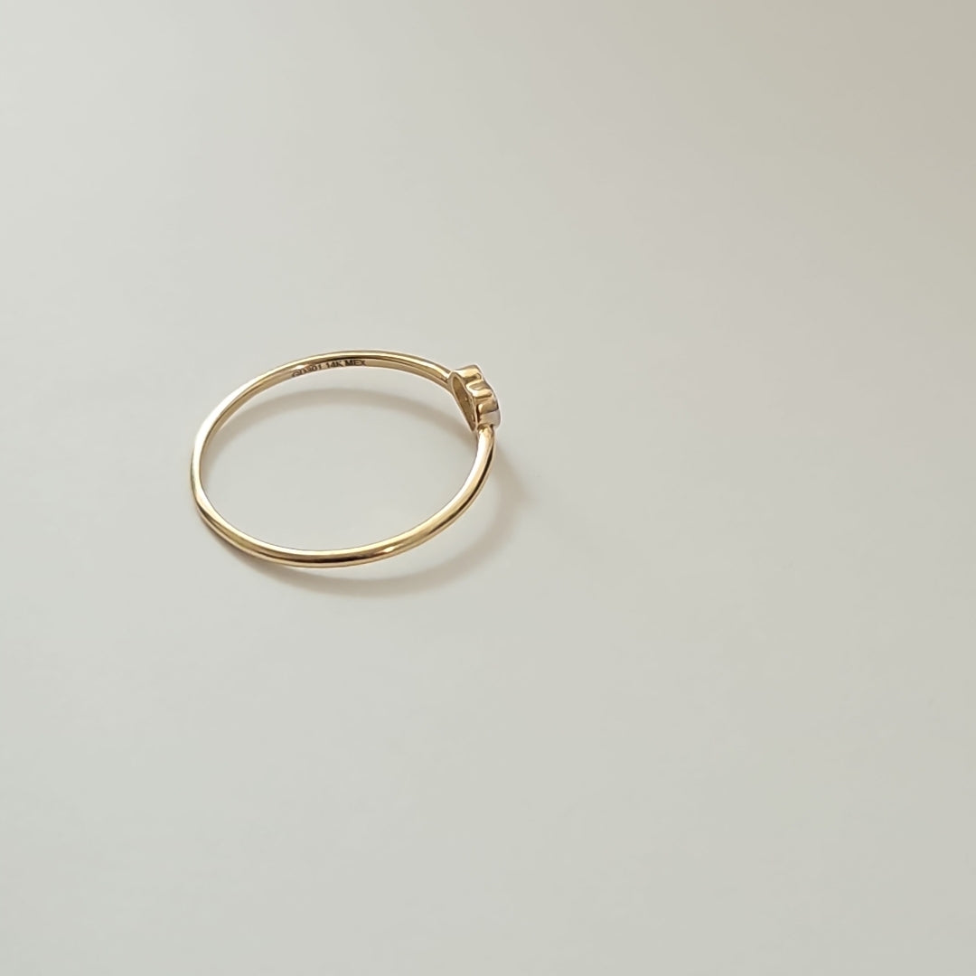 ANILLO ANILLITO CORAZON C CIRCONIA 14K 7 TALLA 0.8 GR (NUEVO)