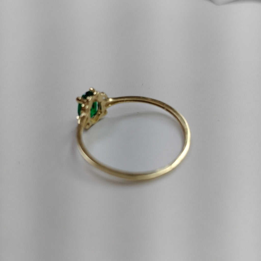 ANILLOS CON CIRCONIAS Y PIEDRA DE COLOR 14K TALLA 9 1.1 GR (NUEVO)