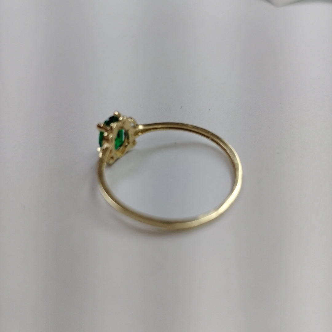 ANILLOS CON CIRCONIAS Y PIEDRA DE COLOR 14K TALLA 9 1.1 GR (NUEVO)