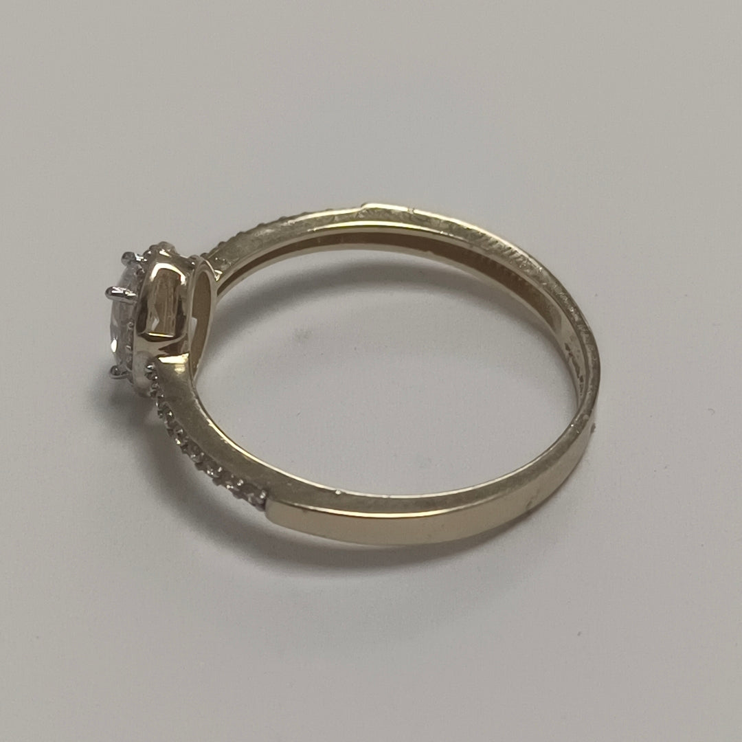 ANILLO ANILLITO C CIRCONIAS 14K 8.5 TALLA 2.1 GR (NUEVO)