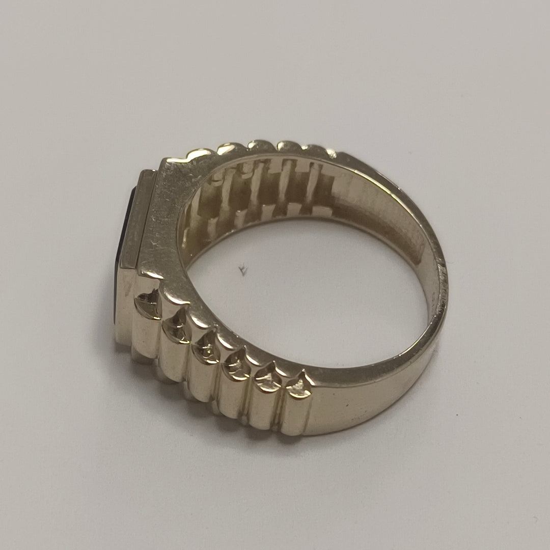 ANILLO C ONIX 14K 9.5 TALLA 8.7 GR (NUEVO)