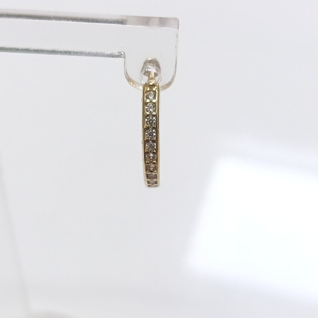 ARETES HUGGIES C CIRCONIA 14K 1.8 GR (NUEVO)