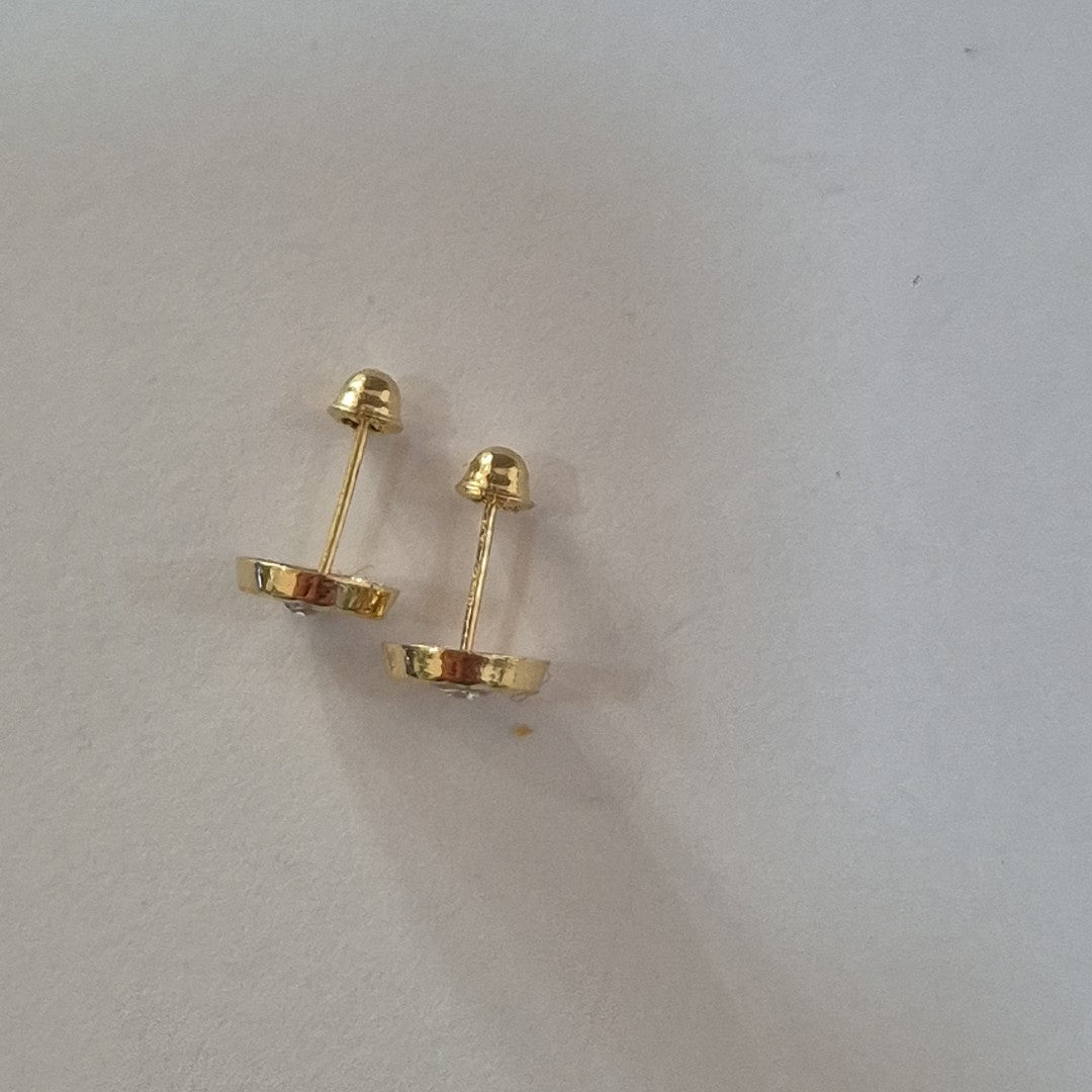 BROQUELES BROQUEL FIG BOTON C CIRCONIA 14K 0.2916 GR (NUEVO)