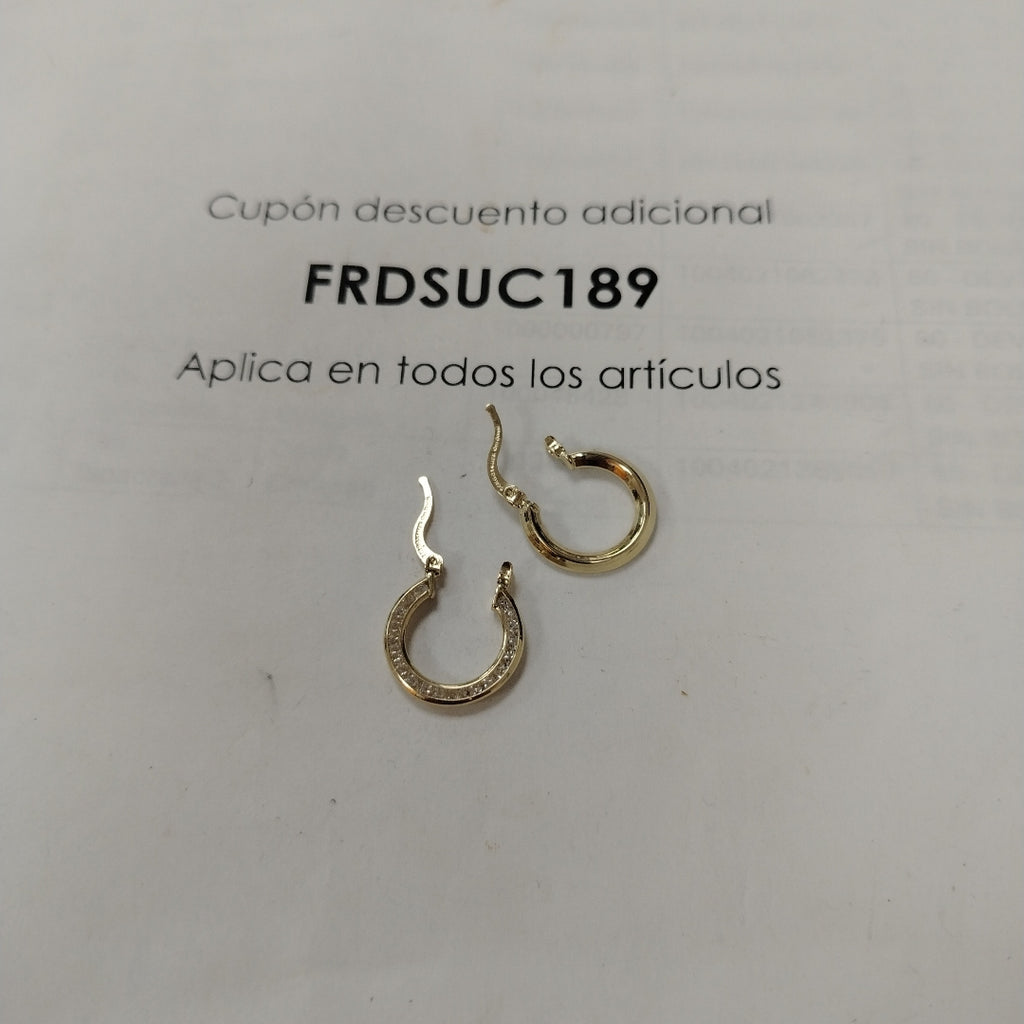 ARETES ARRACADAS CON CIRCONIAS 14K 2.3 GR (NUEVO)
