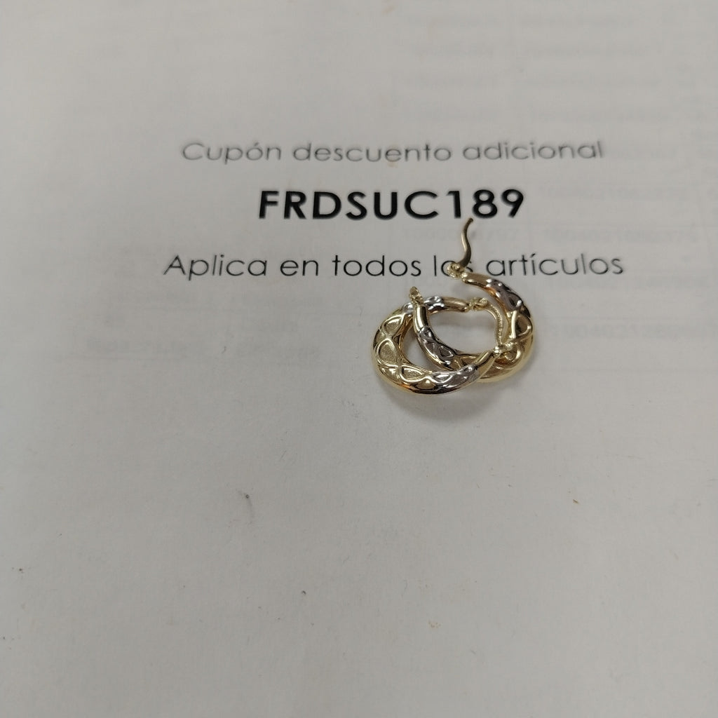 ARETES ARRACADAS COMBINADAS CON INFINITO 14K 2.1 GR (NUEVO)
