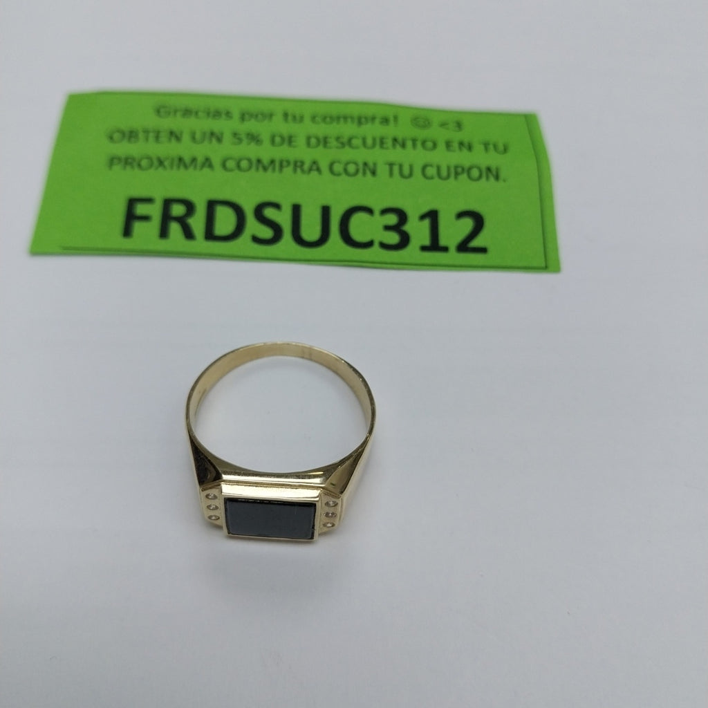 ANILLOS CON ONIX Y CIRCONIAS 10K TALLA 11 3.7 GR (NUEVO)