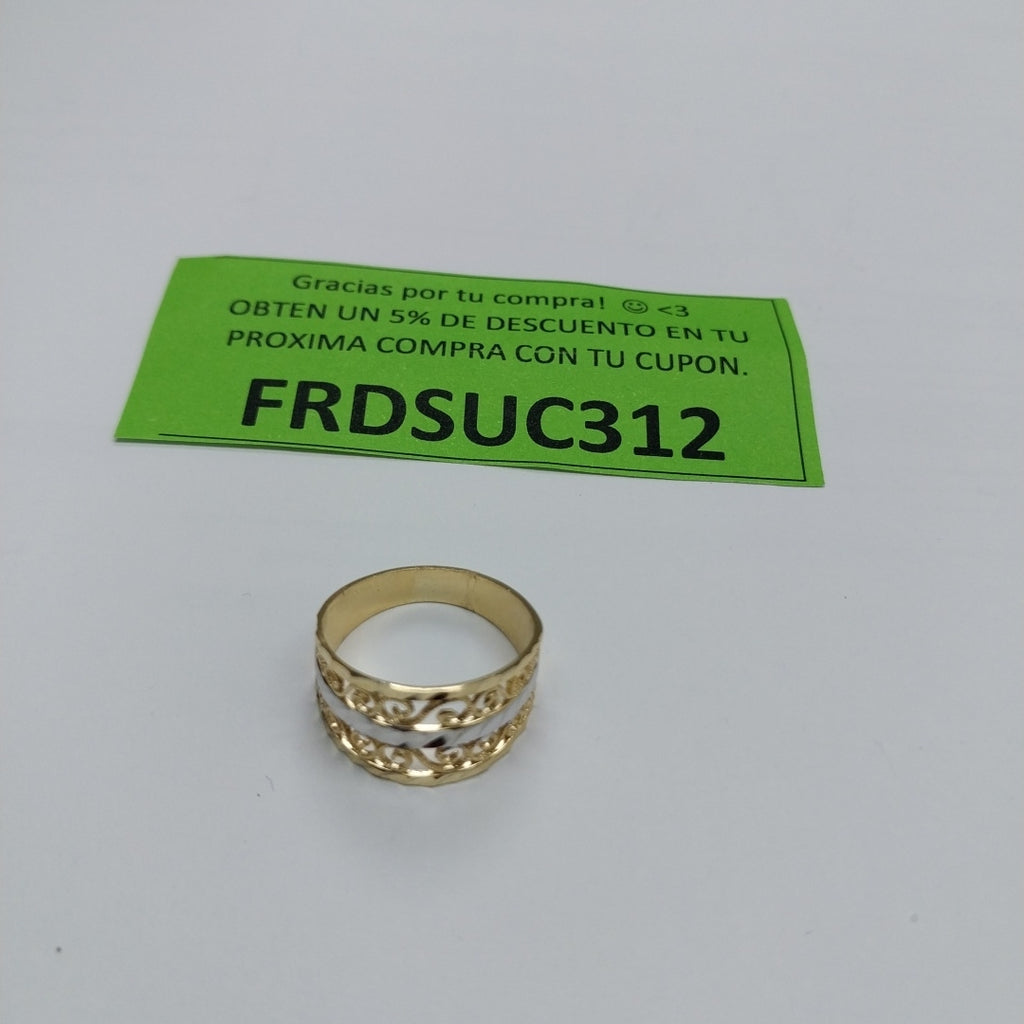ANILLOS TIPO FILIGRANA COMBINADO 14K TALLA 7 2.8 GR (NUEVO)