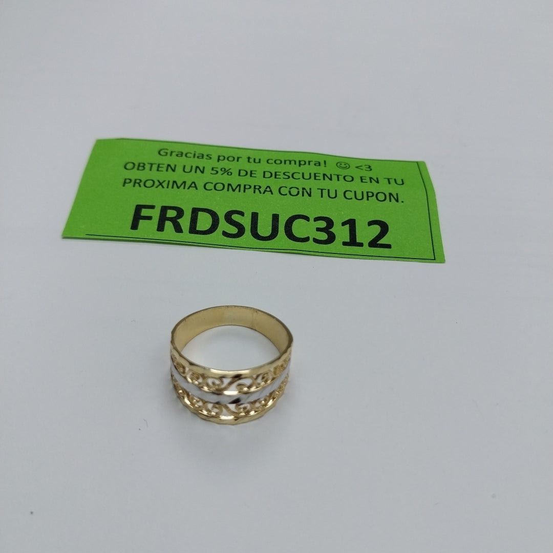 ANILLOS TIPO FILIGRANA COMBINADO 14K TALLA 7 2.8 GR (NUEVO)