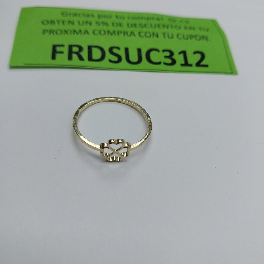 ANILLOS ANILLITO FIG TREBOL 4 HOJAS 10K TALLA 8 0.7 GR (NUEVO)