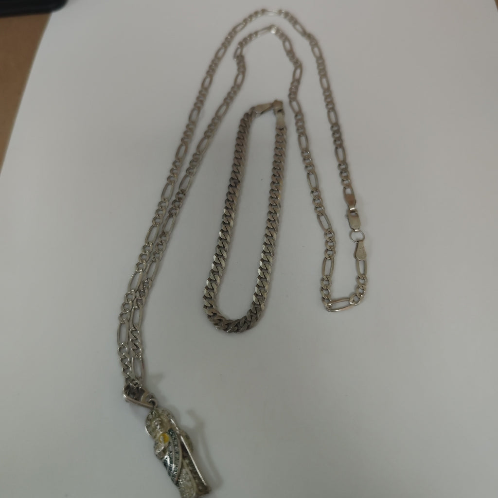 CADENA, DIJE, PULSERA PLATA 25.6 GRMS (SEMINUEVO)