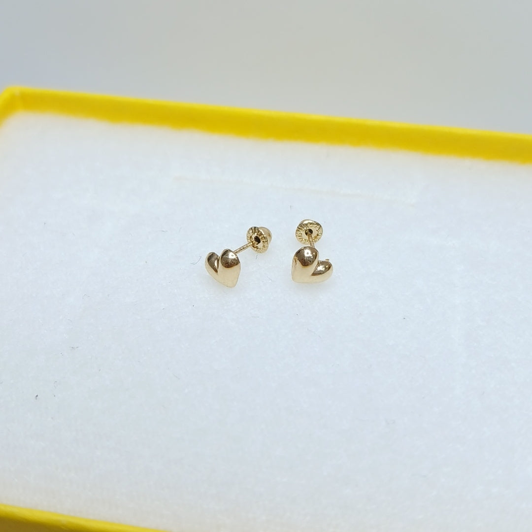 BROQUELES BROQUEL FIG CORAZON LISO 14K 0.1987 GR (NUEVO)