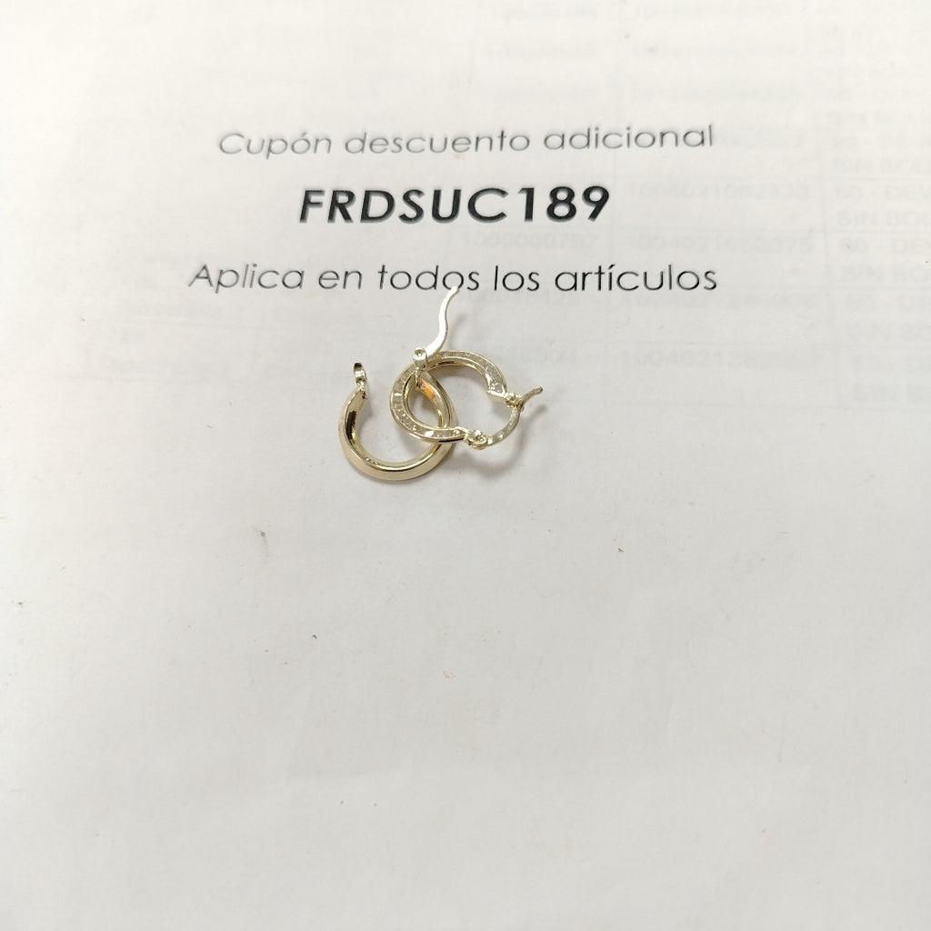 ARETES ARRACADAS CON CIRCONIAS 14K 2.4 GR (NUEVO)