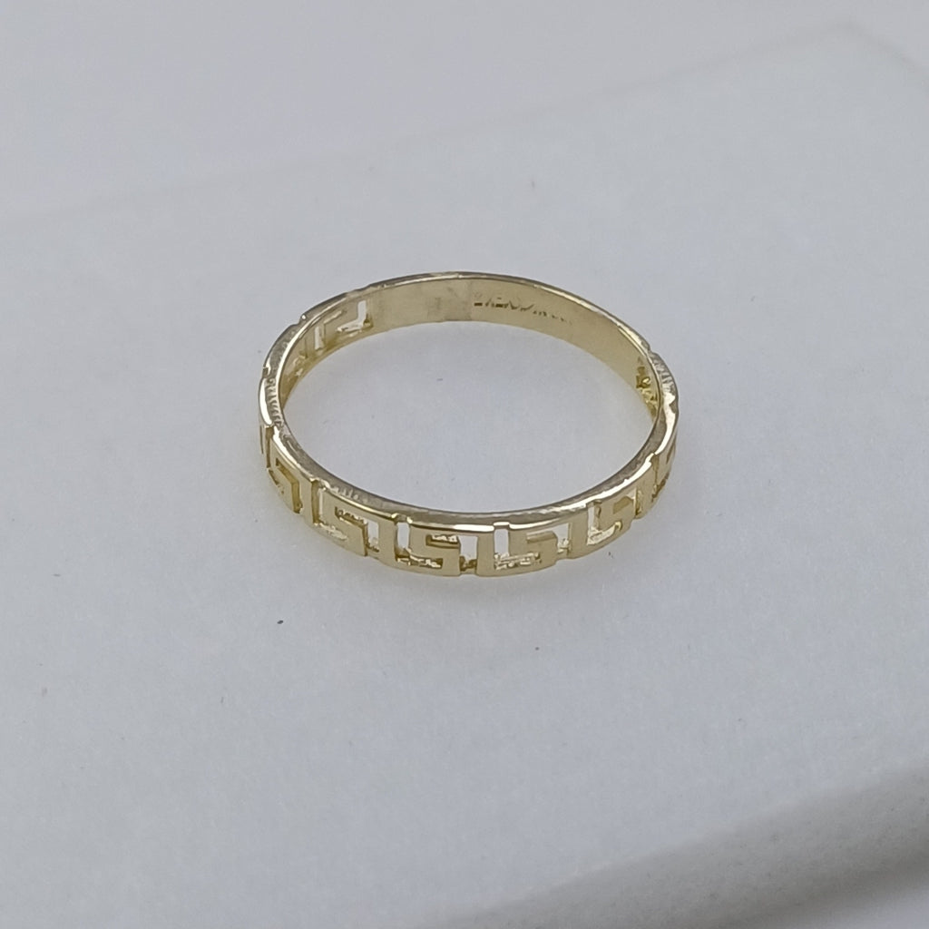 ANILLO ARGOLLA C GRECAS 14K 7 TALLA 1.4 GR (NUEVO)