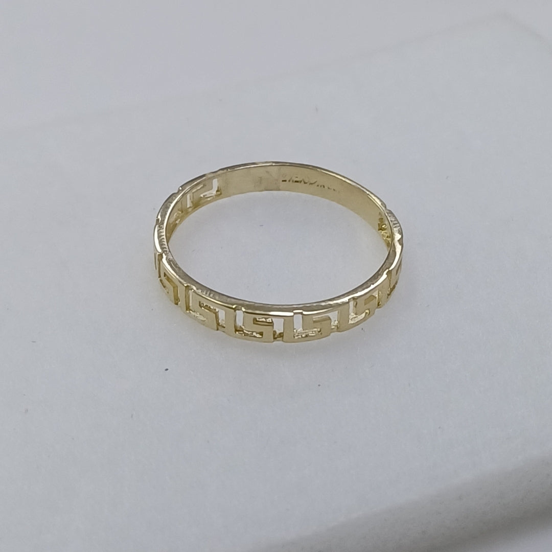 ANILLO ARGOLLA C GRECAS 14K 7 TALLA 1.4 GR (NUEVO)