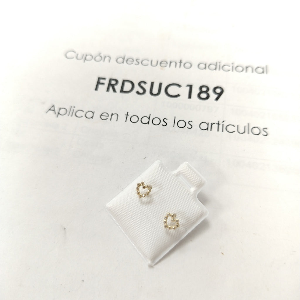 BROQUELES BROQUEL FIG CORAZON 14K 0.23 GR (NUEVO)