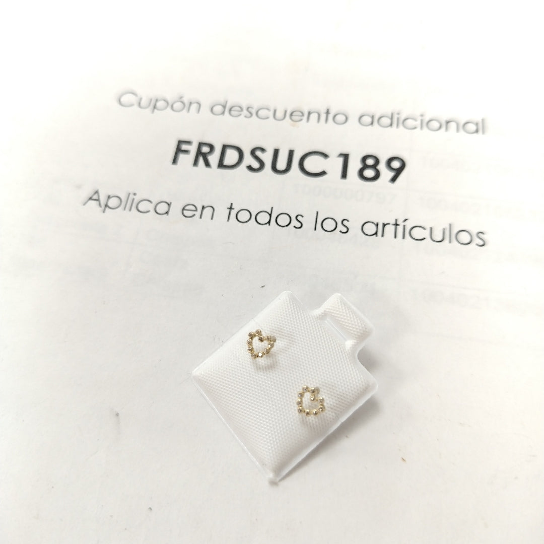 BROQUELES BROQUEL FIG CORAZON 14K 0.23 GR (NUEVO)