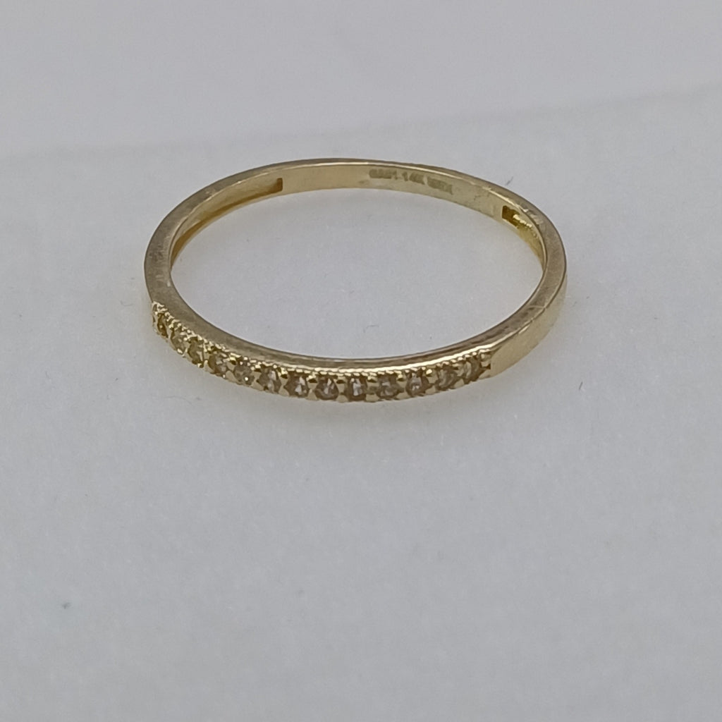 ANILLO ARGOLLA C CIRCONIAS 14K 9 TALLA 1.3 GR (NUEVO)
