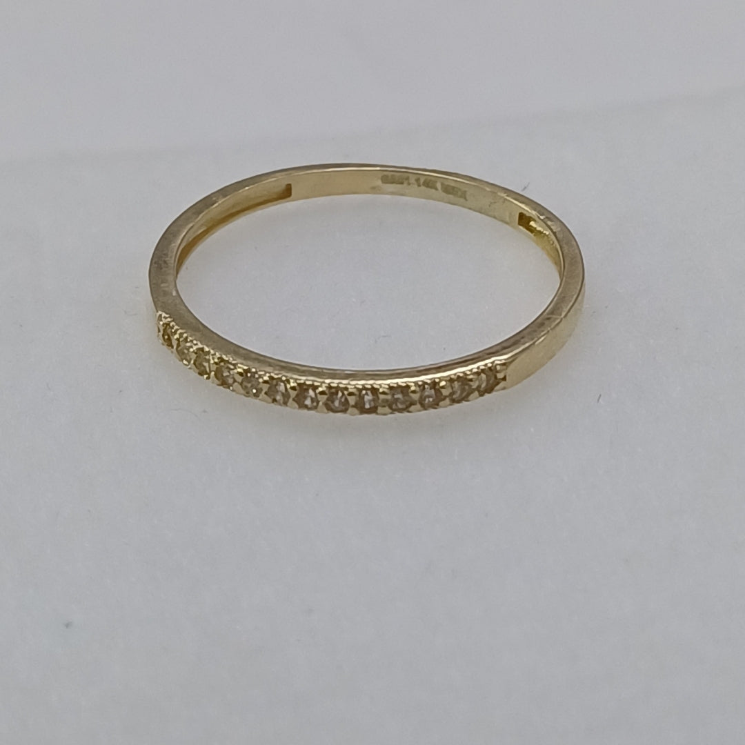 ANILLO ARGOLLA C CIRCONIAS 14K 9 TALLA 1.3 GR (NUEVO)