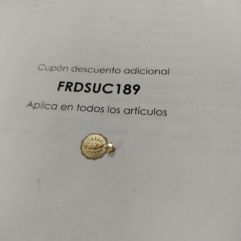 DIJE MEDALLA RELIGIOSA 14K 0.8 GR (NUEVO)