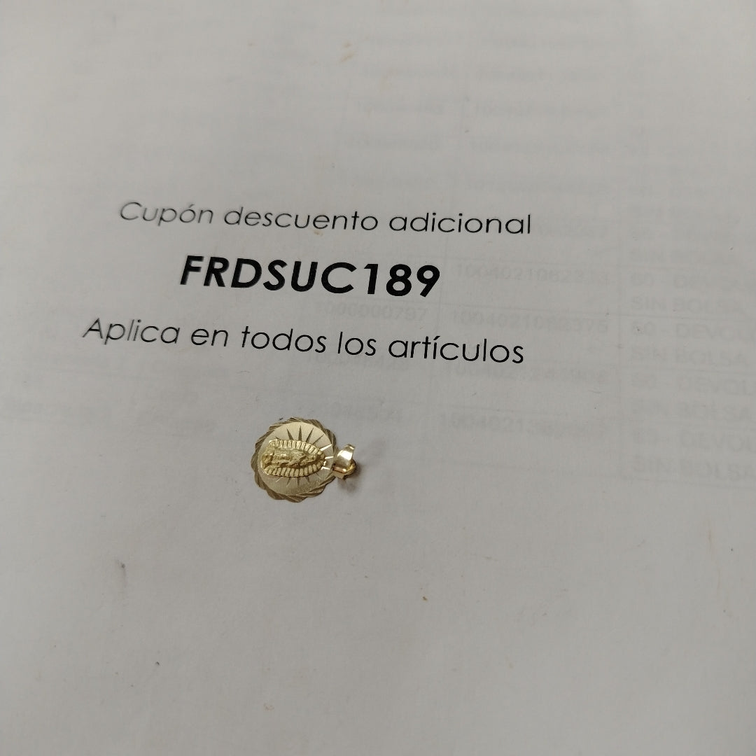 DIJE MEDALLA RELIGIOSA 14K 0.8 GR (NUEVO)