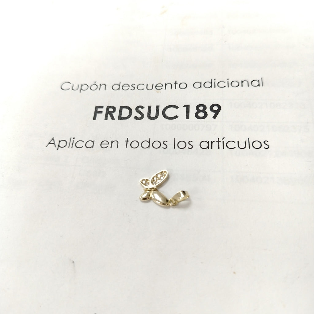 DIJE MARIPOSA CON CIRCONIAS 10K 0.9 GR (NUEVO)