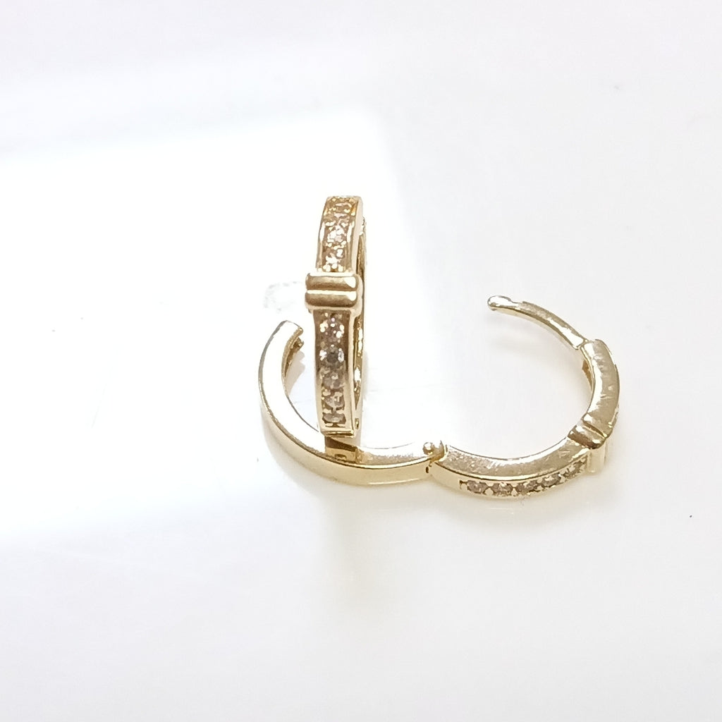 ARETES HUGGIES C CIRCONIA 14K 2 GR (NUEVO)