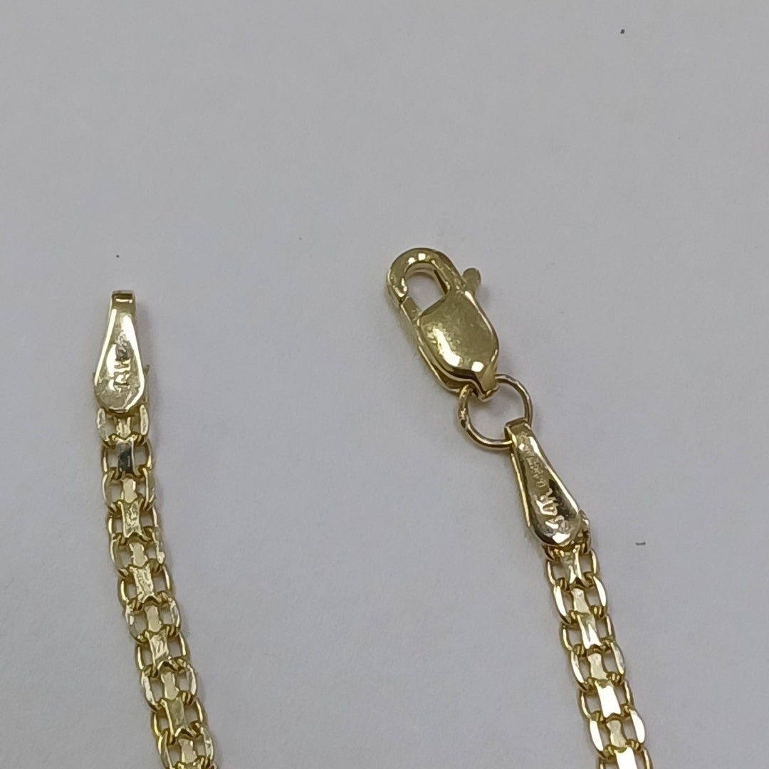 PULSERA ESPECIAL C FLORES 14K 18 CM 3 GR (NUEVO)