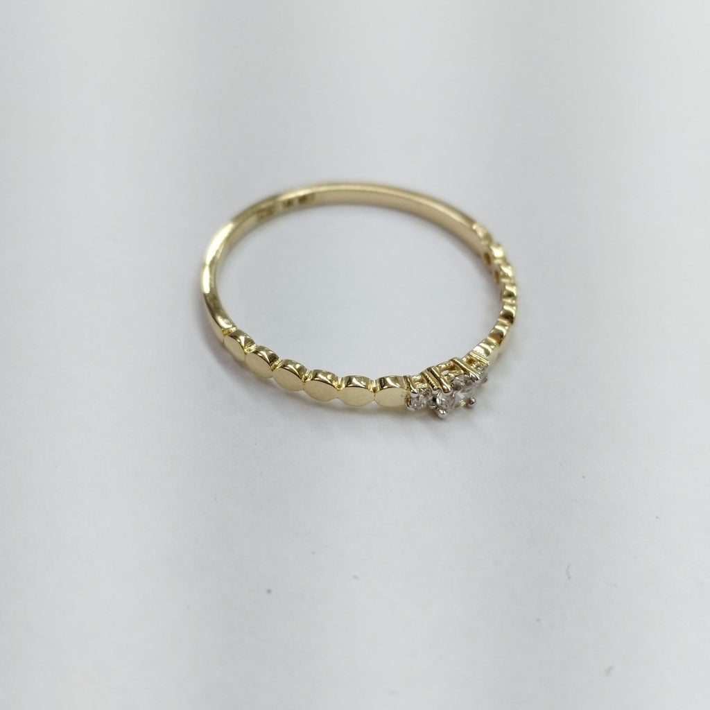 ANILLO ANILLITO C CIRCONIAS 14K 8.5 TALLA 1.2 GR (NUEVO)
