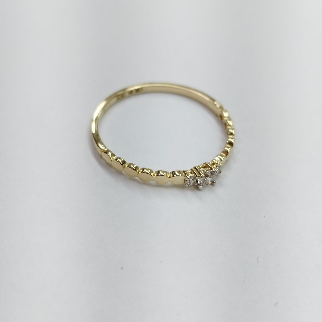 ANILLO ANILLITO C CIRCONIAS 14K 8.5 TALLA 1.2 GR (NUEVO)