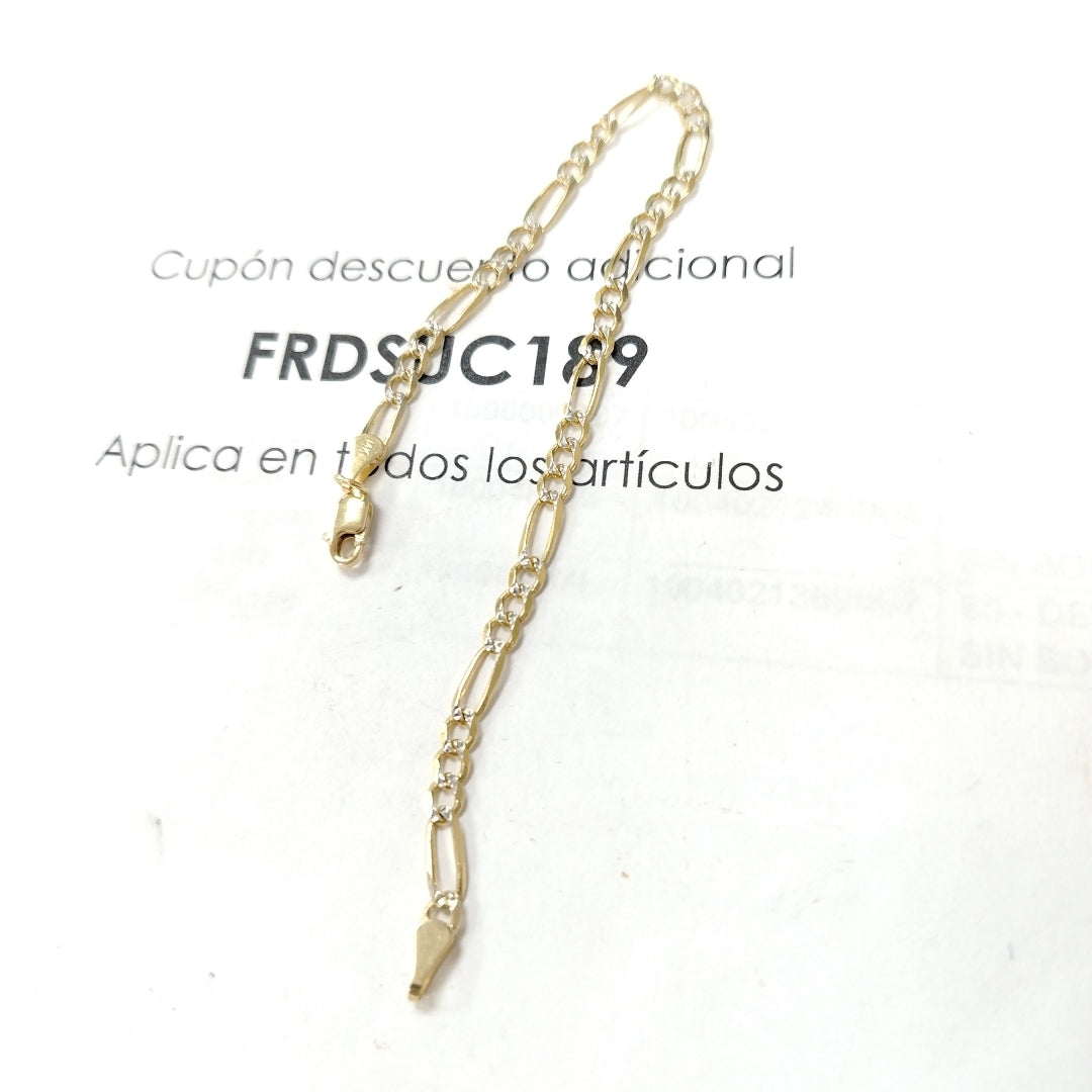 PULSERA 3X1 DIAMANTADA 14K 21 CM 5.1 GR (NUEVO)