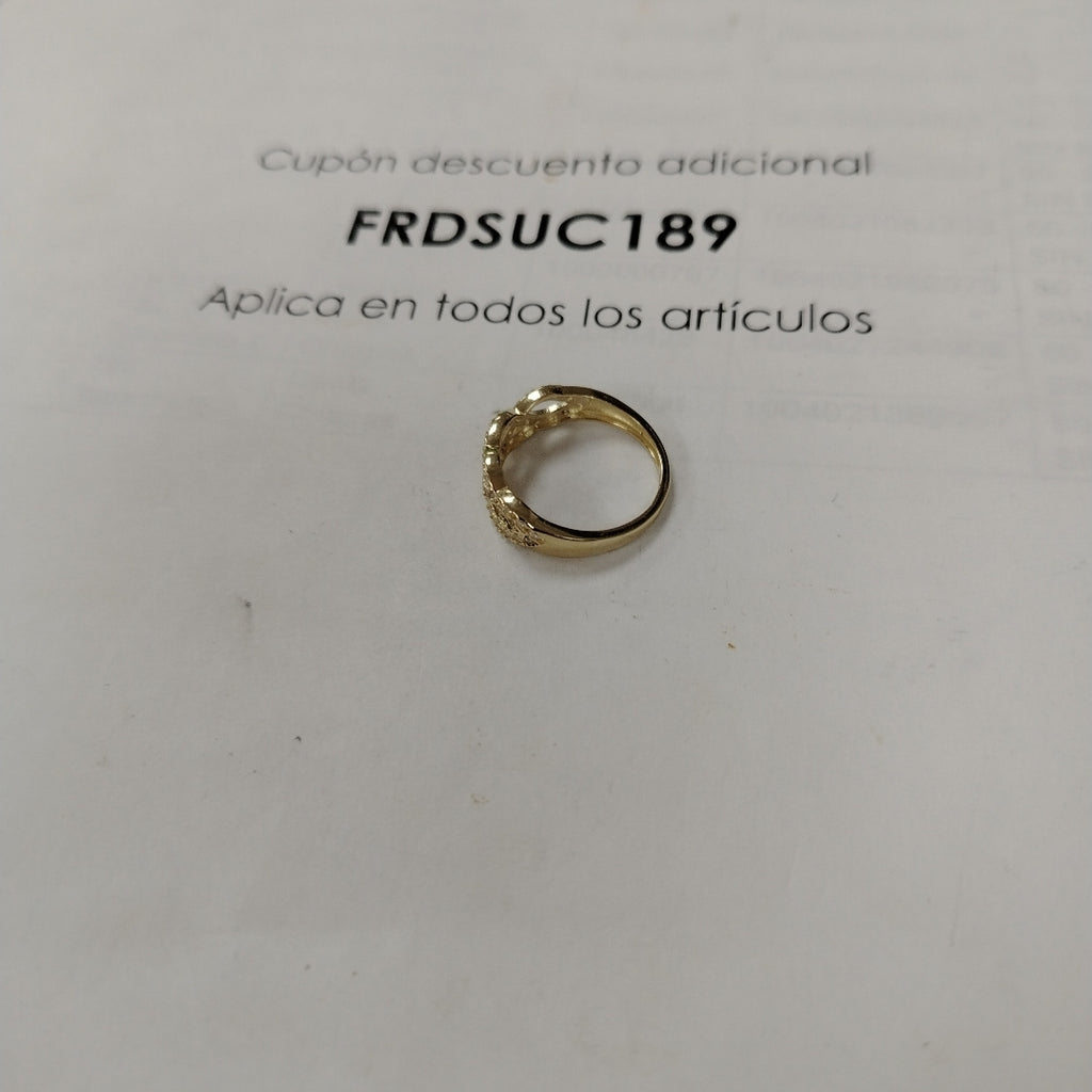 ANILLOS TRENZADO CON CIRCONIAS 14K TALLA 7 2.4 GR (NUEVO)