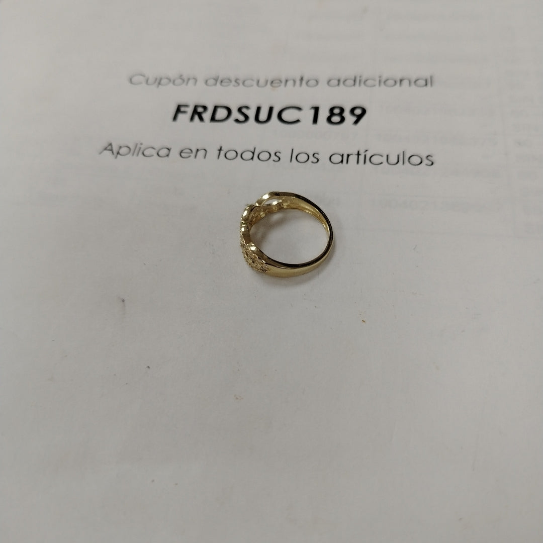 ANILLOS TRENZADO CON CIRCONIAS 14K TALLA 7 2.4 GR (NUEVO)